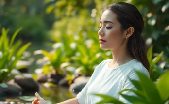 Calm meditation scene illustrating stress and anxiety relief through peaceful mindfulness practice.